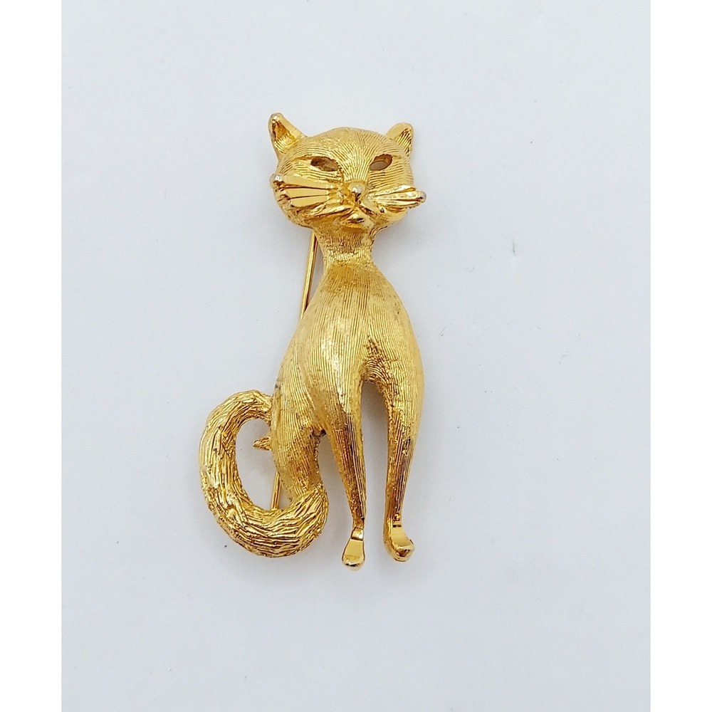 1950's B.S.K. Gold Cat Brooch